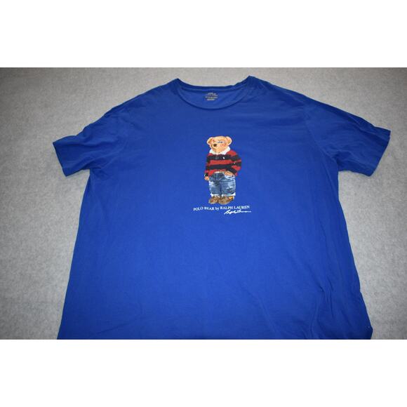 Polo Ralph Lauren T-Shirt Teddy Bear Mens Size 2XLT TALL Blue Cotton - Picture 5 of 7